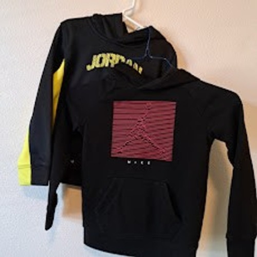 Jordan Nike Boys Hoodie Bundle Black Yellow Redโ Jumpman Pullover Size 4-5Y 2PK